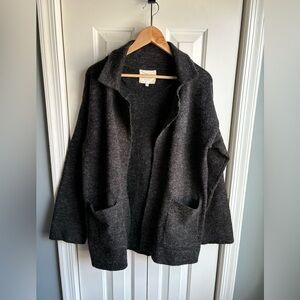 Thread & Supply Womens Dark Gray Open Front Cardigan Sweater Size Large Petite